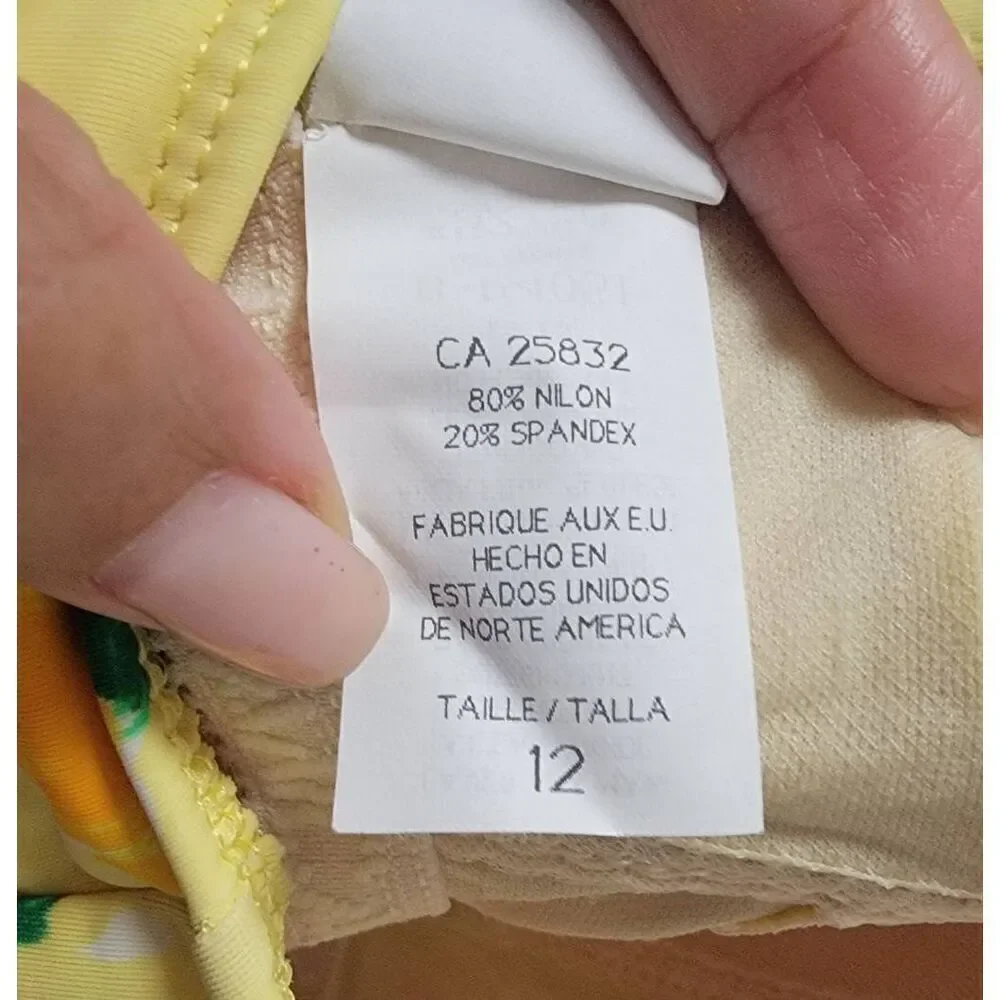 90's La Blanca Floral Yellow Onepiece Swimsuit 12
